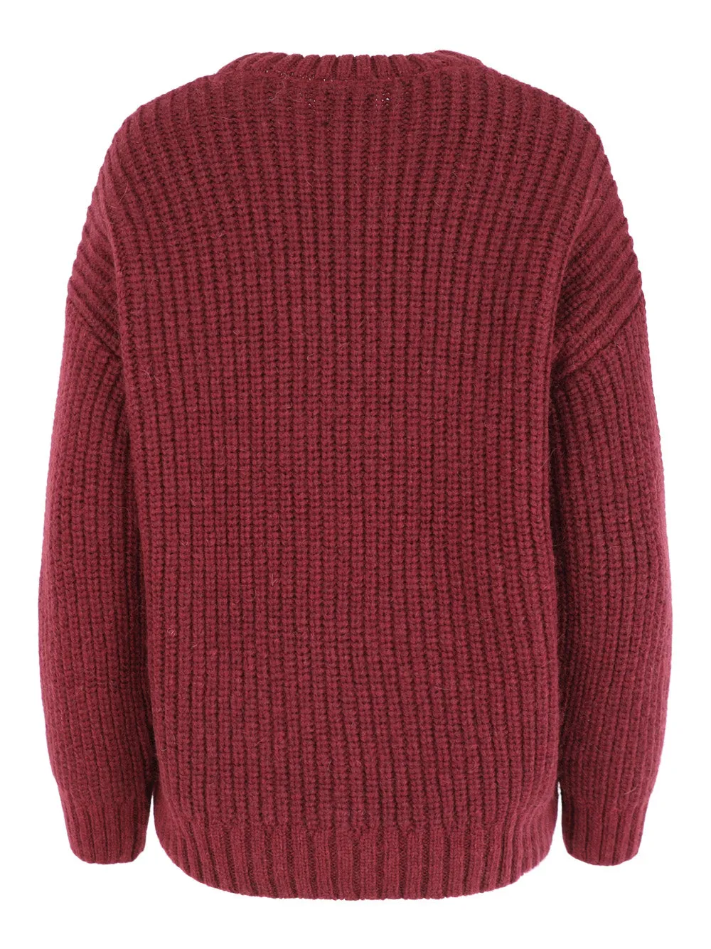 Anine Bing Sydney Crew Sweater Signature in Zinfandel