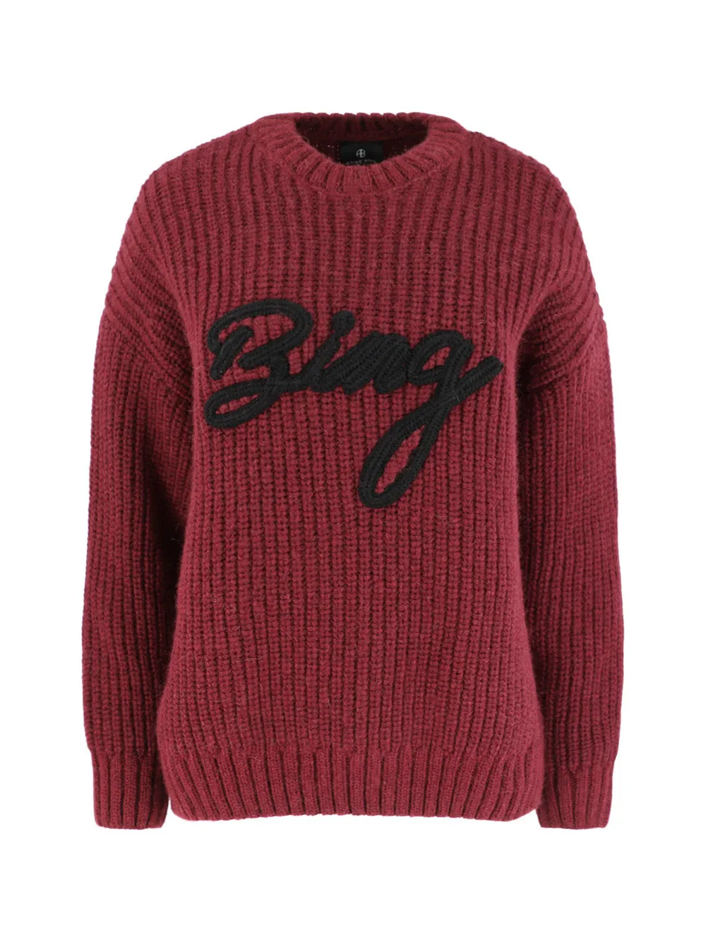 Anine Bing Sydney Crew Sweater Signature in Zinfandel