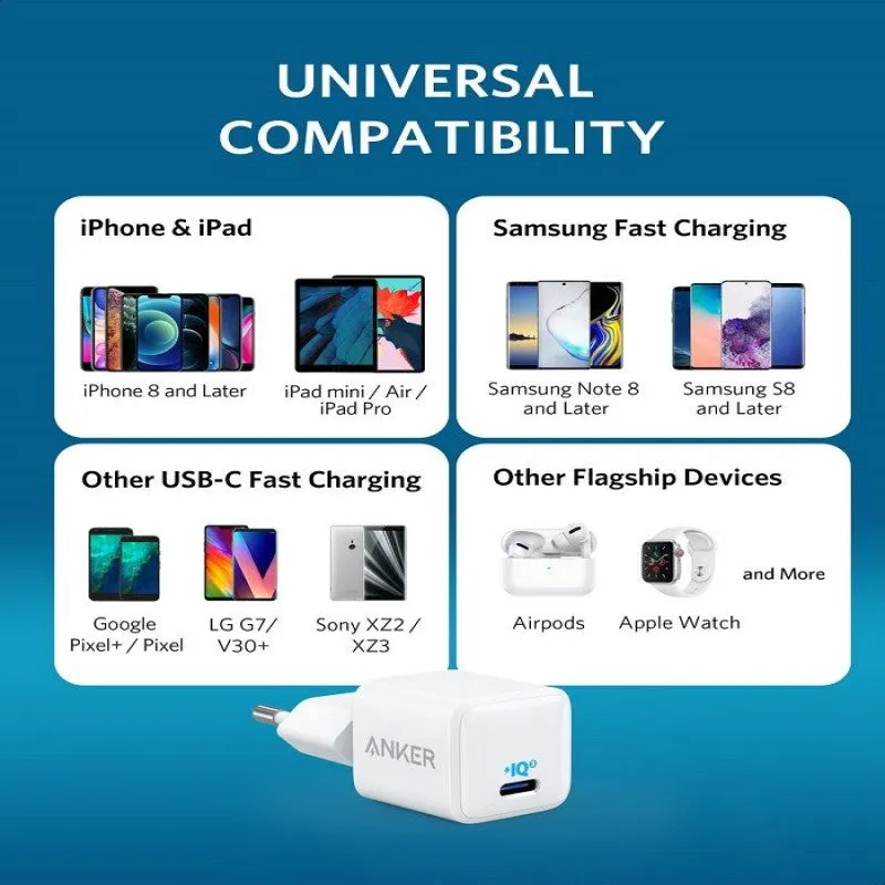 Anker PowerPort III Nano 20W USB-C Charger With Power IQ 3.0 Technology