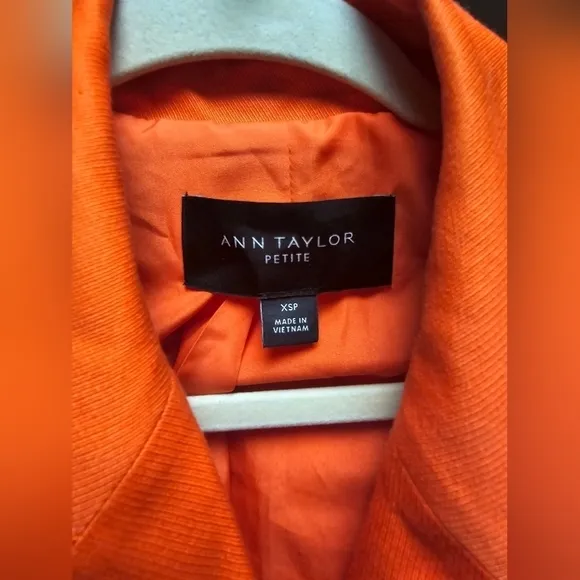 Ann Taylor Petite Twill Swing Trench Coat Sz. PXS Orange