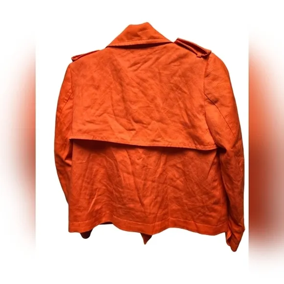 Ann Taylor Petite Twill Swing Trench Coat Sz. PXS Orange