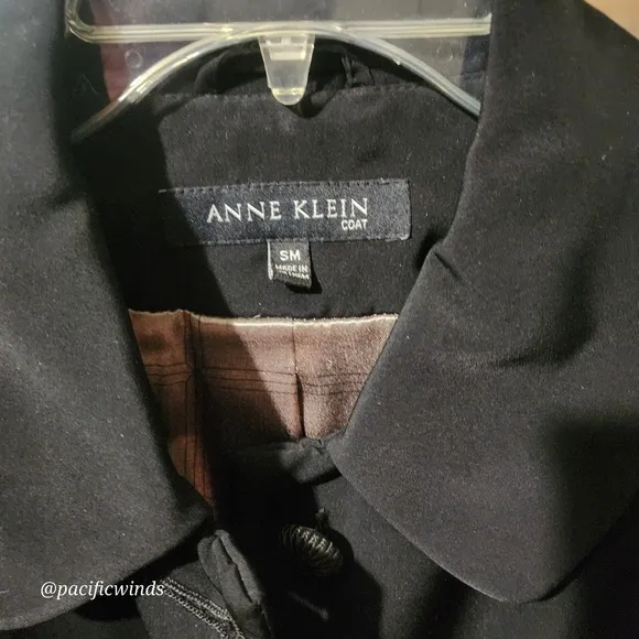 ANNE KLEIN VINTAGE PETER PAN COLLARED RAIN/TRENCH COAT SIZE SM