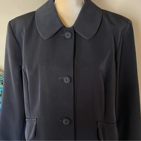 ANNE KLEIN VINTAGE PETER PAN COLLARED RAIN/TRENCH COAT SIZE SM