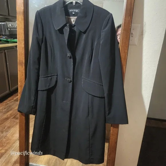 ANNE KLEIN VINTAGE PETER PAN COLLARED RAIN/TRENCH COAT SIZE SM