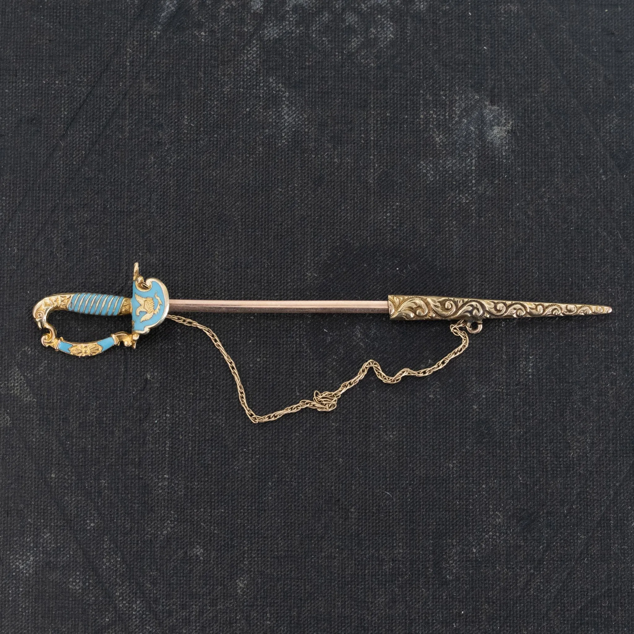 Antique Enamel Sword Pin