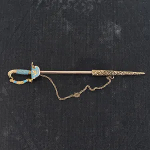 Antique Enamel Sword Pin