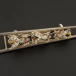 Antique Silver Fly Brooch | Victorian Bug Brooch