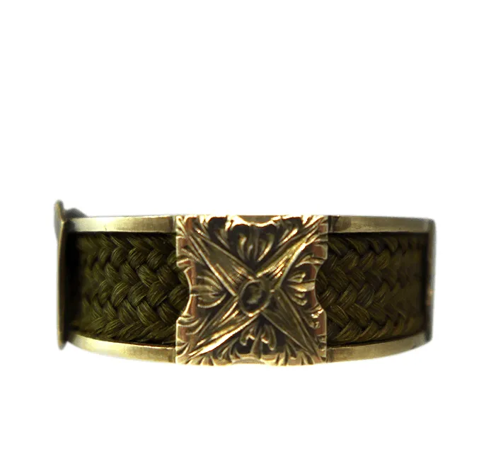 Antique Victorian Braided Hair Mourning Ring in 9ct