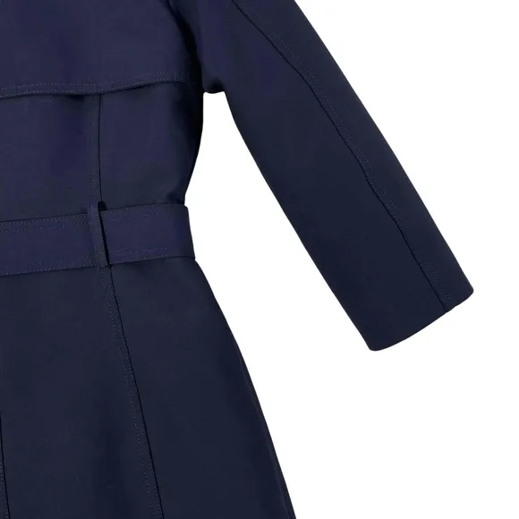 Antonio Melani Women's Double Breasted Belted Long Sleeve Navy Maxi Trench XS