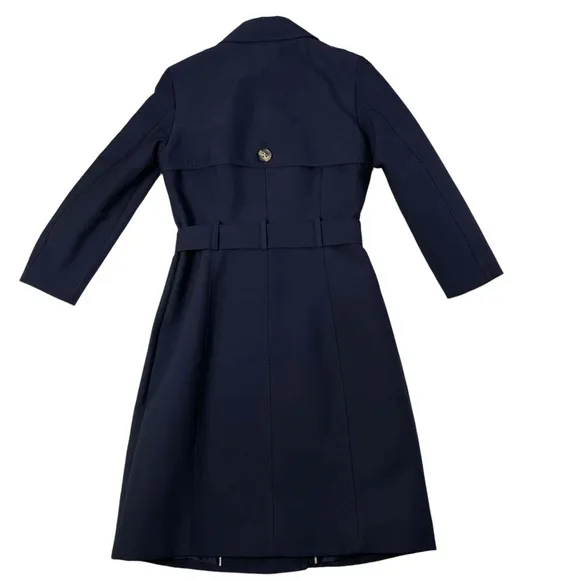 Antonio Melani Women's Double Breasted Belted Long Sleeve Navy Maxi Trench XS