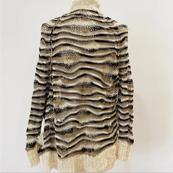 Apiece Apart loose knit distressed cardigan sweater