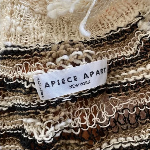 Apiece Apart loose knit distressed cardigan sweater