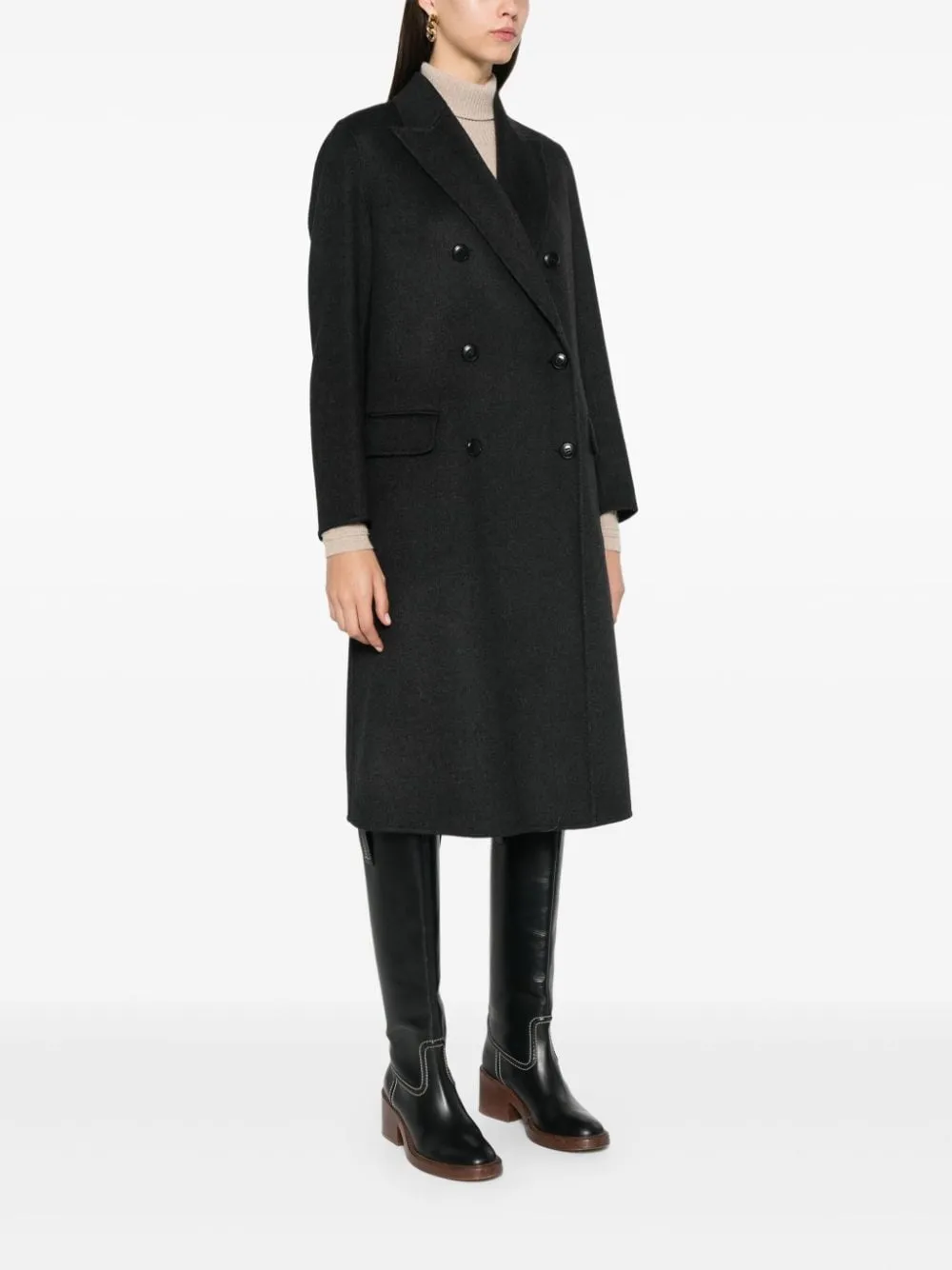 Arianna wool double-breasted coat