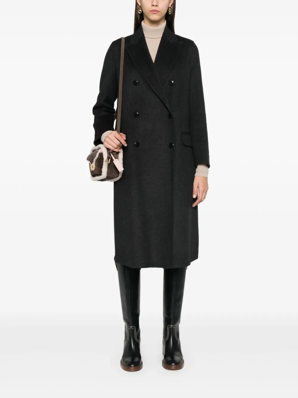 Arianna wool double-breasted coat