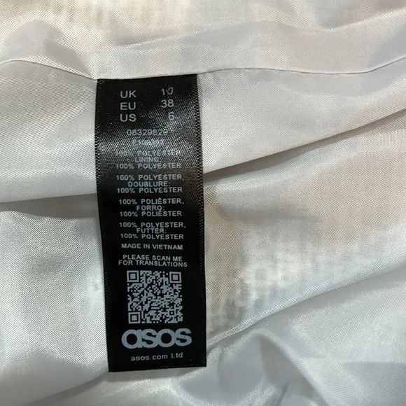 ASOS full length trench tweed design single button collared gray &amp; white 6