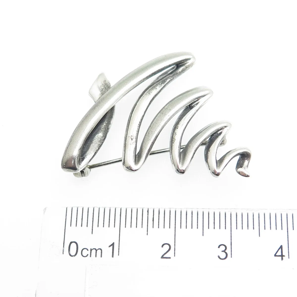 B. A. BALLOU & CO. 925 Sterling Silver Vintage Modernist Christmas Tree Brooch