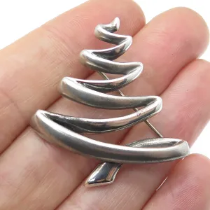 B. A. BALLOU & CO. 925 Sterling Silver Vintage Modernist Christmas Tree Brooch