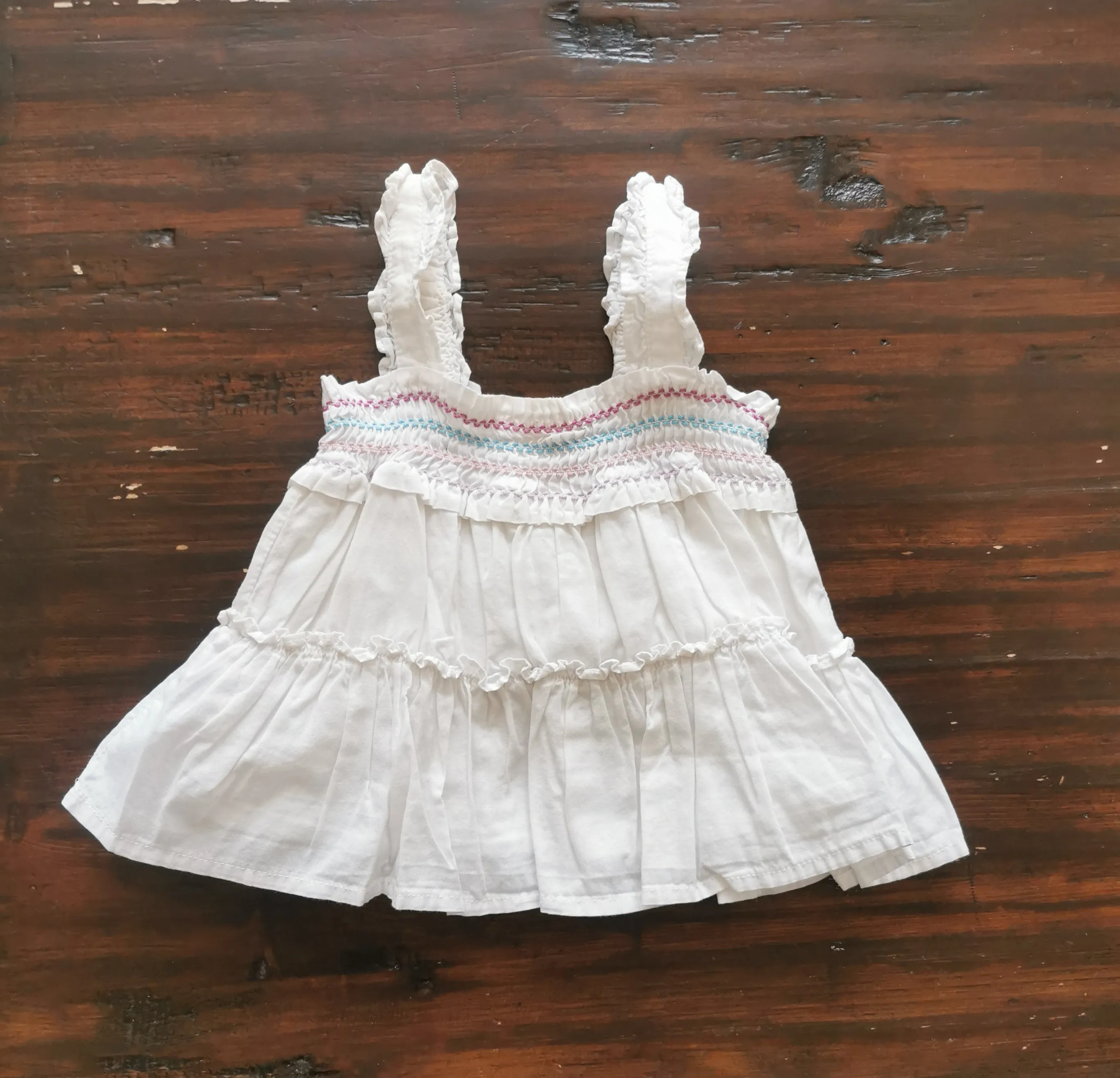 BABY GIRL SIZE 6/12 MONTHS - JOE FRESH Ruffled Boho Summer Dress EUC B37