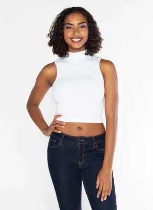 Bamboo Rib Sleeveless Mock Neck Top