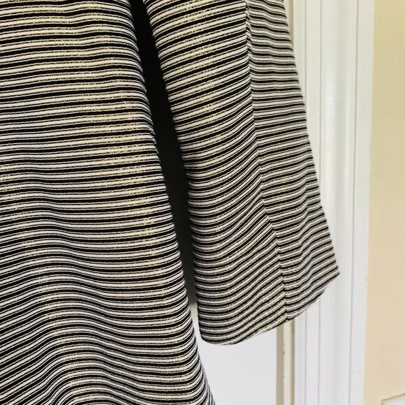 Banana Republic Women's Gold &amp; Black Striped Double Breasted Jacket Trench Coat