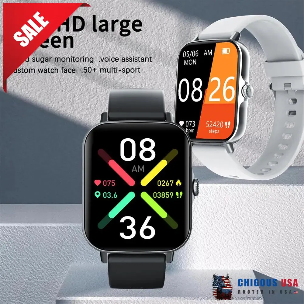 Bearscome BCF107 Blood Pressure Heart Rate Blood oxygen Blood Sugar Sleep Monitoring Bluetooth Call Waterproof Smartwatch