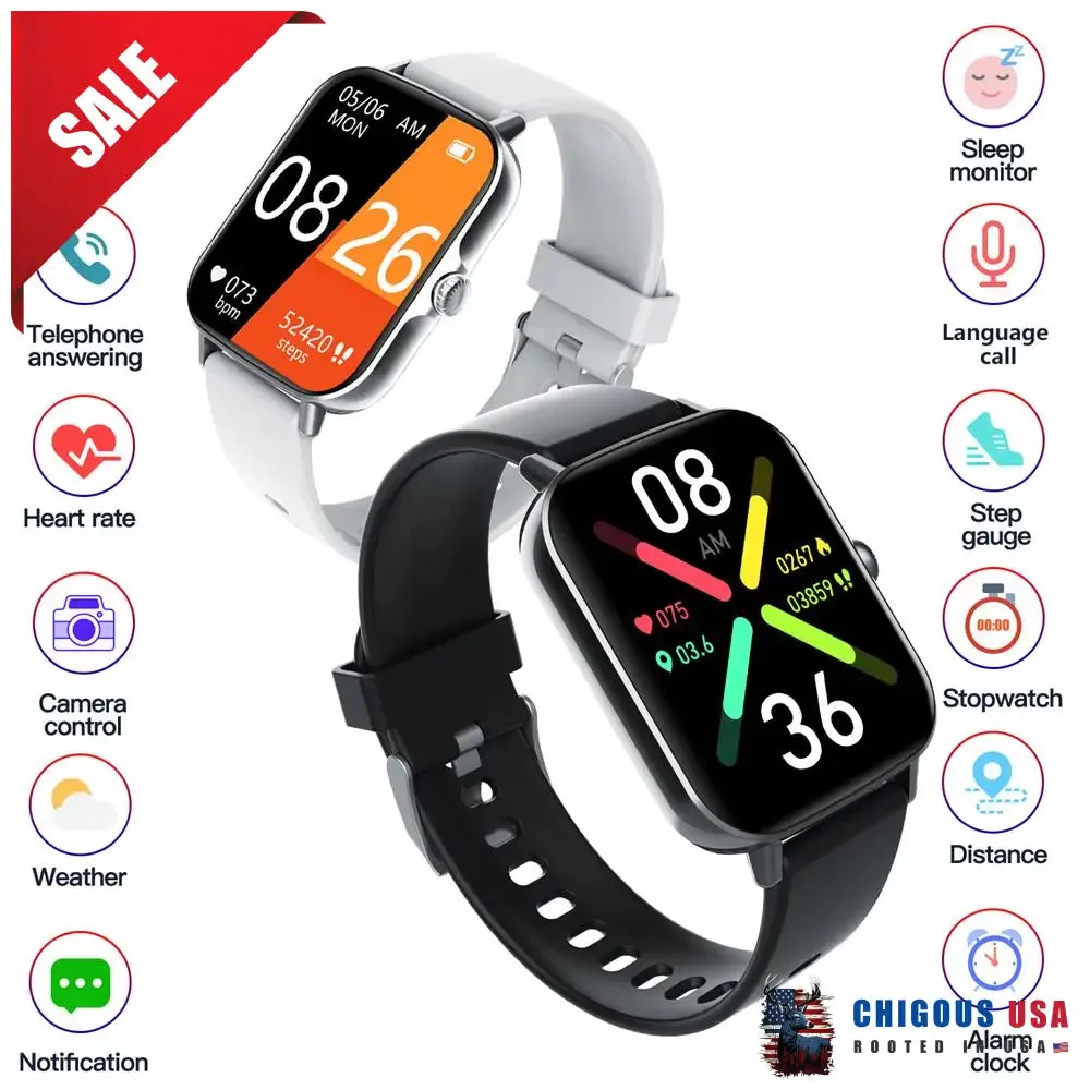 Bearscome BCF107 Blood Pressure Heart Rate Blood oxygen Blood Sugar Sleep Monitoring Bluetooth Call Waterproof Smartwatch