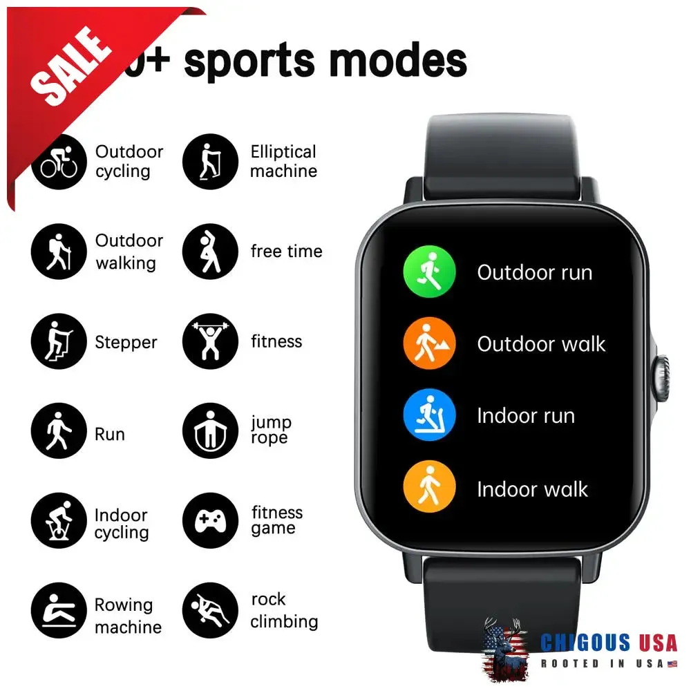 Bearscome BCF107 Blood Pressure Heart Rate Blood oxygen Blood Sugar Sleep Monitoring Bluetooth Call Waterproof Smartwatch