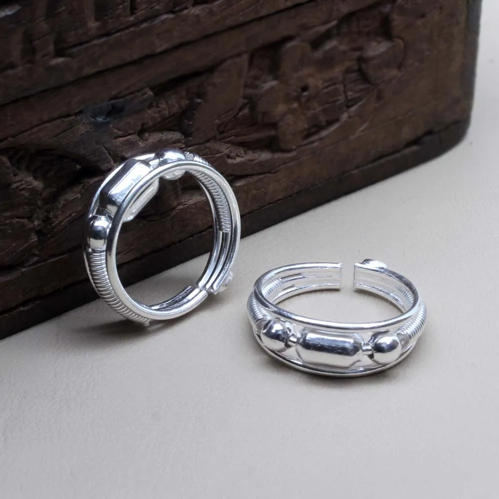 Beautiful Real 925 Silver Indian Women Toe Ring Pair