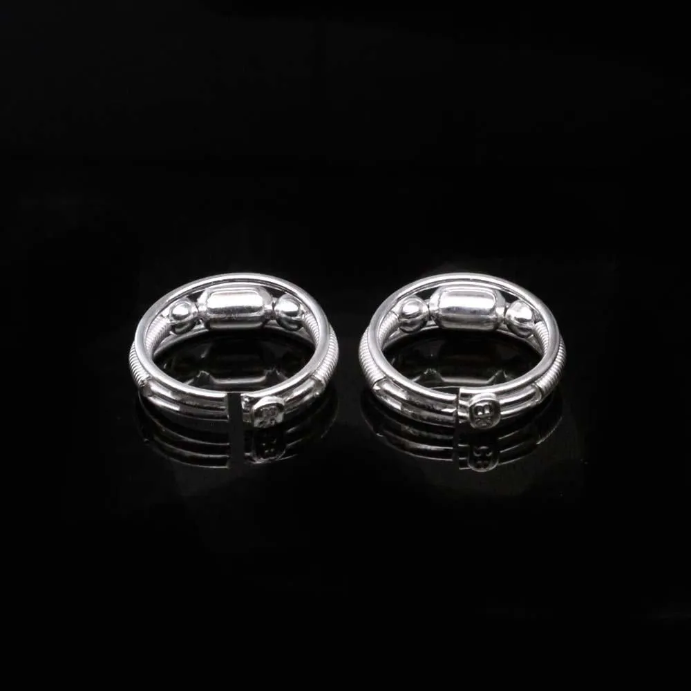 Beautiful Real 925 Silver Indian Women Toe Ring Pair