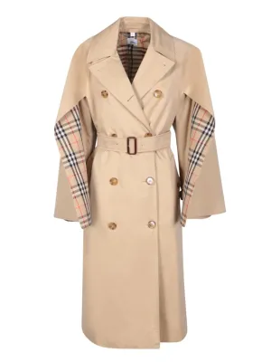 Beige Double-Breasted Trench Coats