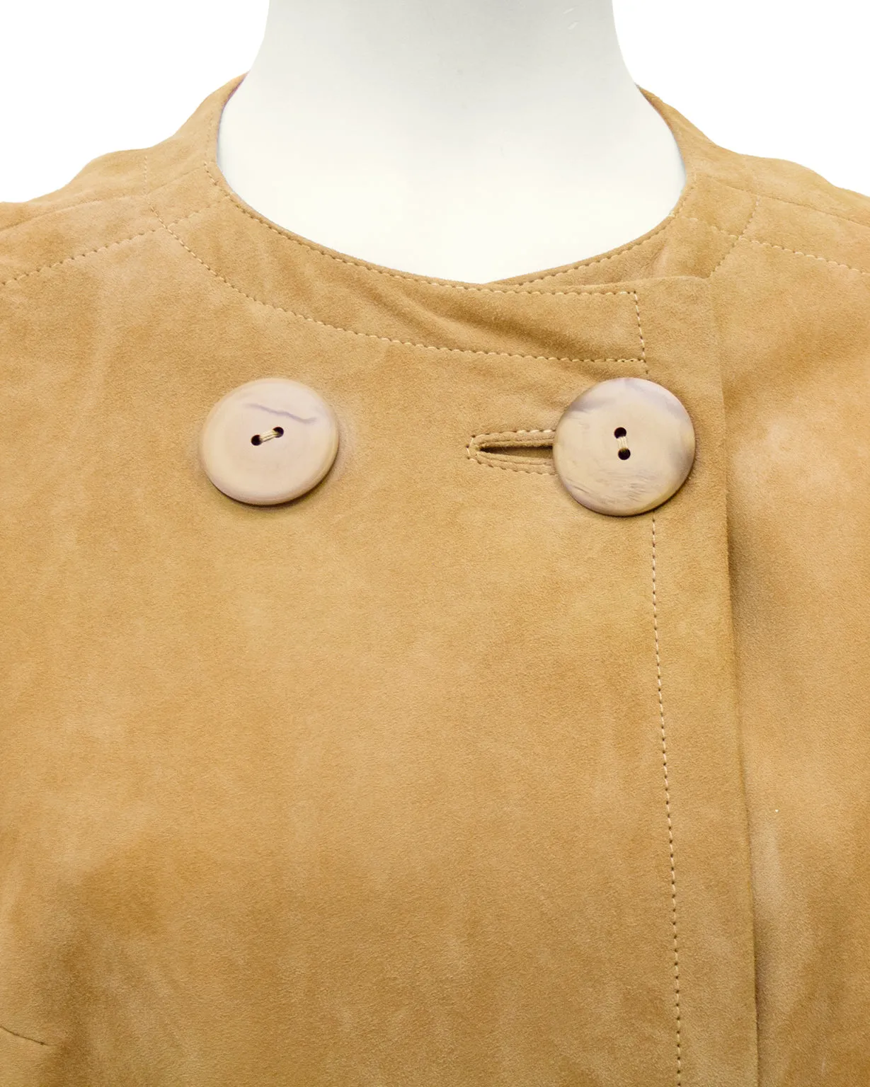 Beige Kid Suede Coat
