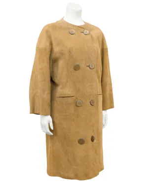 Beige Kid Suede Coat