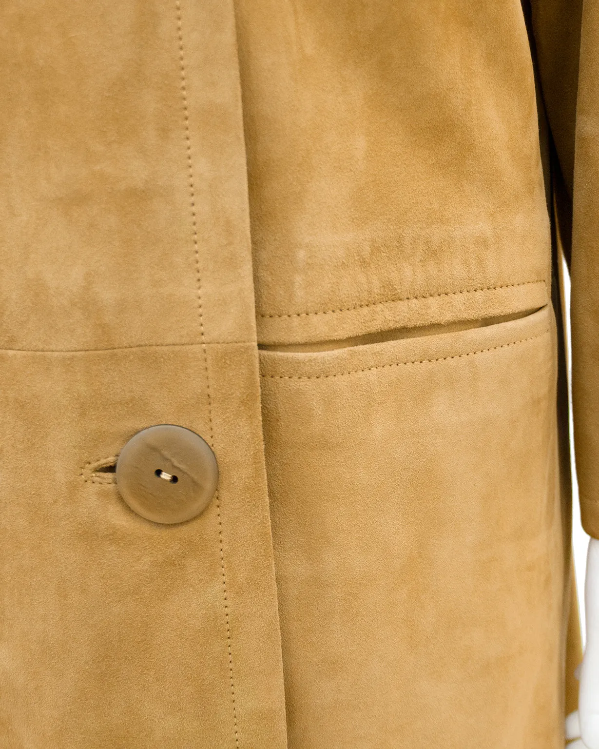 Beige Kid Suede Coat
