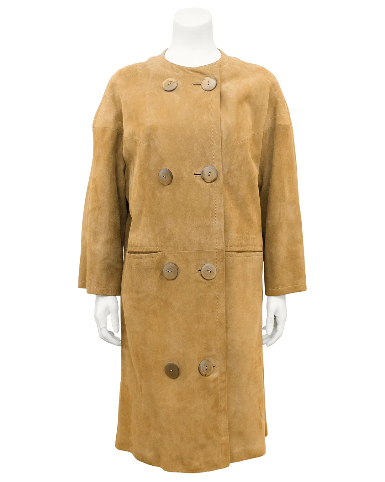 Beige Kid Suede Coat