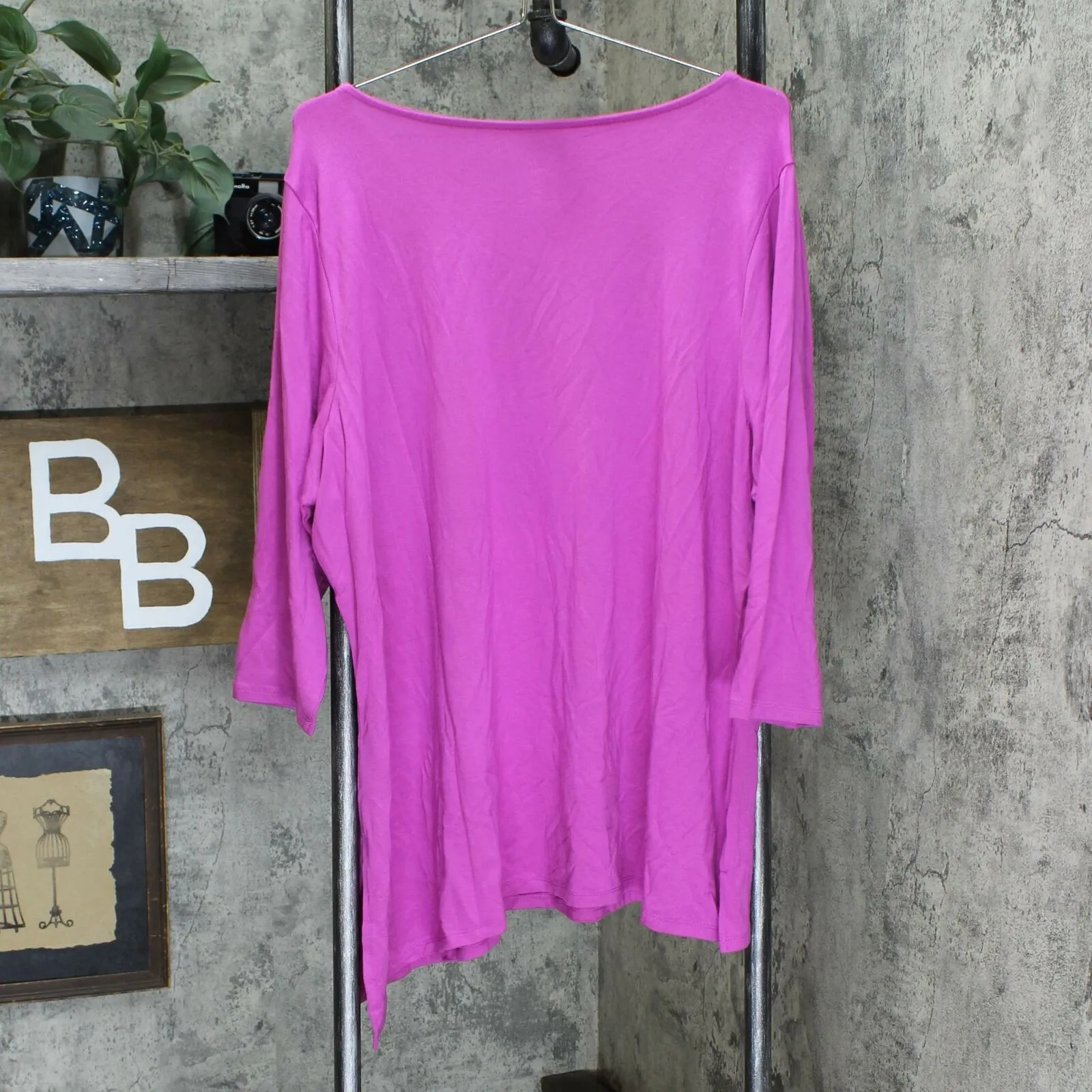 Belle by Kim Gravel Women's Knit Top With Asymmetrical Hem