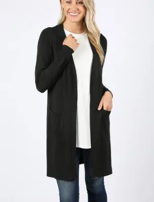 BERRY SOLID CARDIGAN BLACK