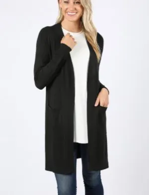BERRY SOLID CARDIGAN BLACK