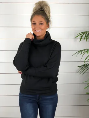 Black Cowl Neck Pullover