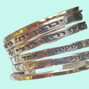 Bluenoemi Israeli spinner rings Jewelry | Personalized Israeli jewelry designers silver rings, hebrew blessing ring for woman