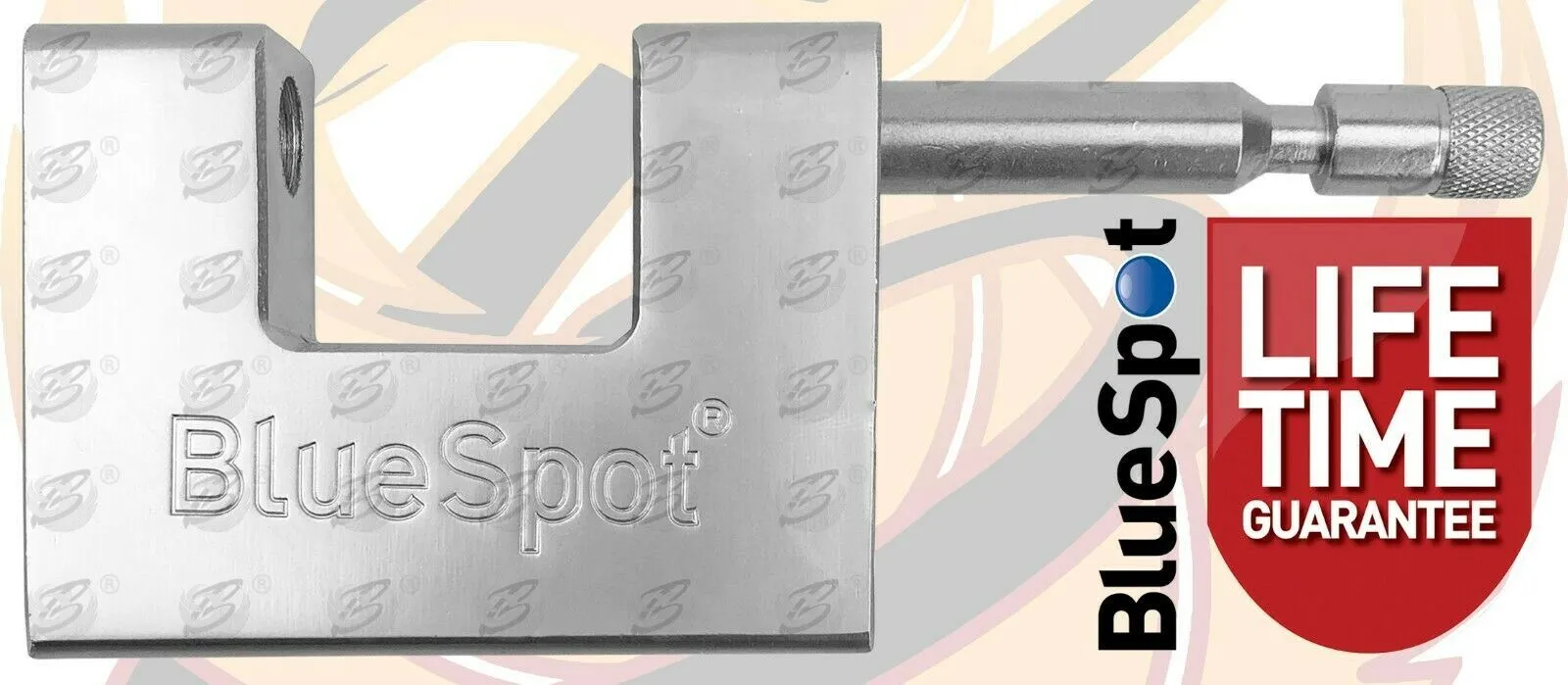 BLUESPOT 6FT LONG 10MM LINKS SECURITY CHAIN WITH 94MM HIGH SECURITY PADLOCK
