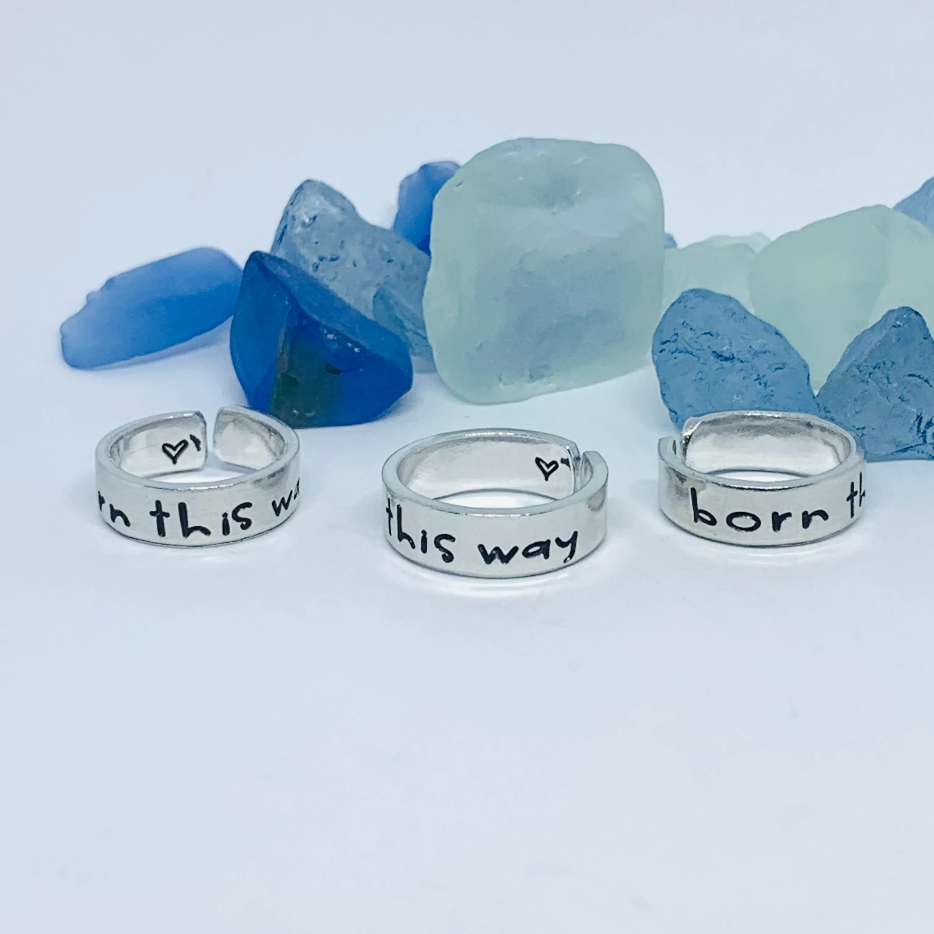 BORN THIS WAY Hand Stamped Ring | LGBTQ Ring | Stamped Metal Cuff Ring | Gift for Them | Acceptance Jewelry