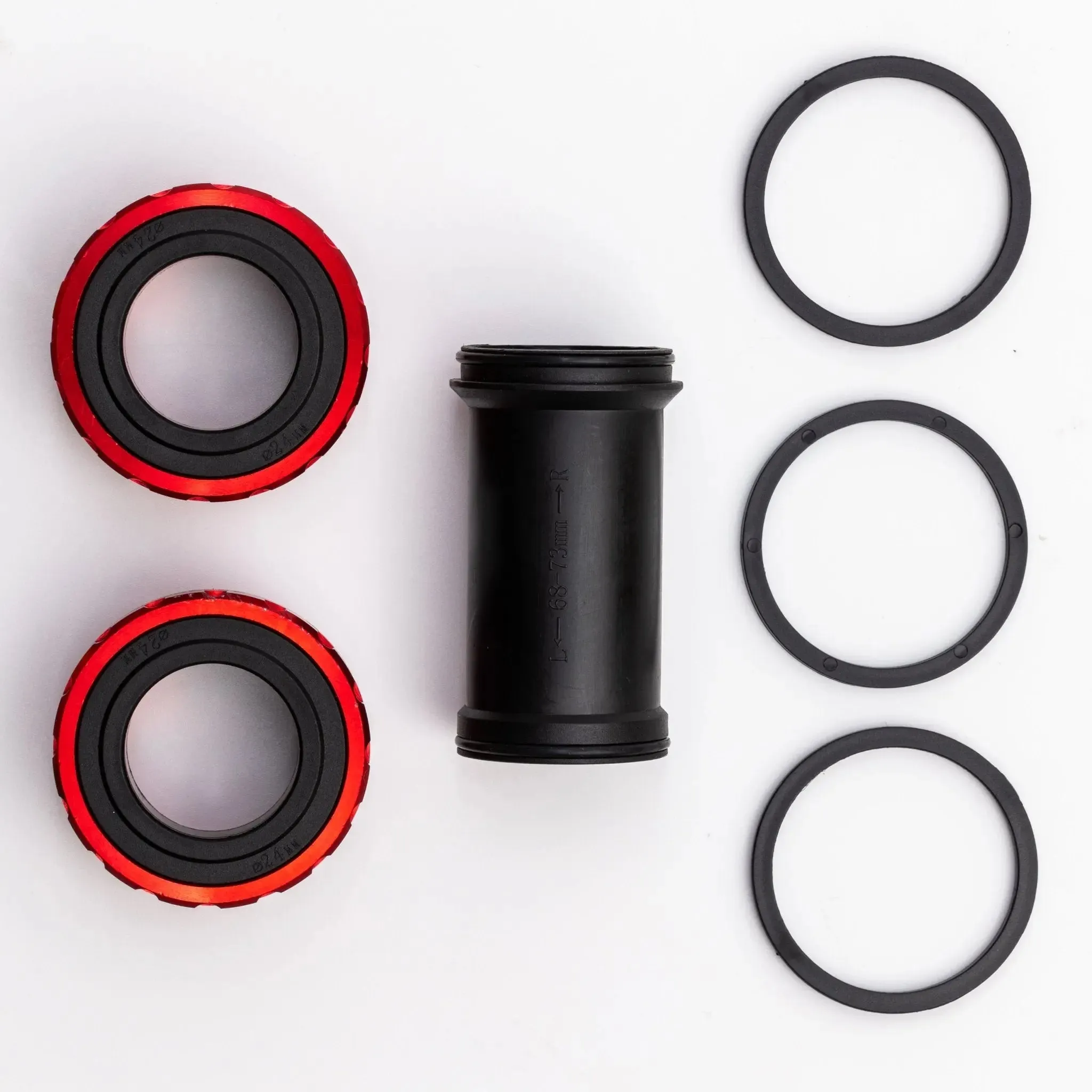 Bottom Bracket Threaded BSA 68-73mm for Shimano Hollowtech II BB52 24mm Crank Red