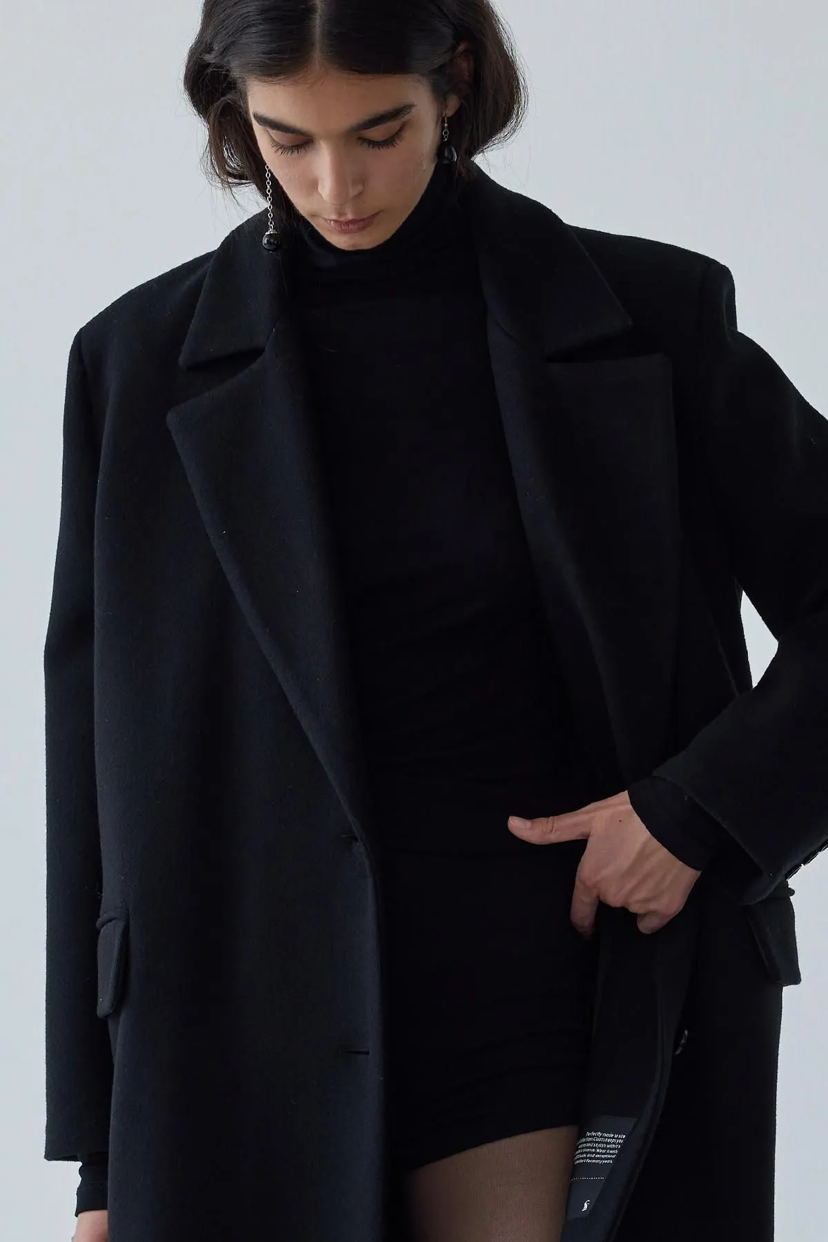 Brown Black Maxi Cashmere Coat