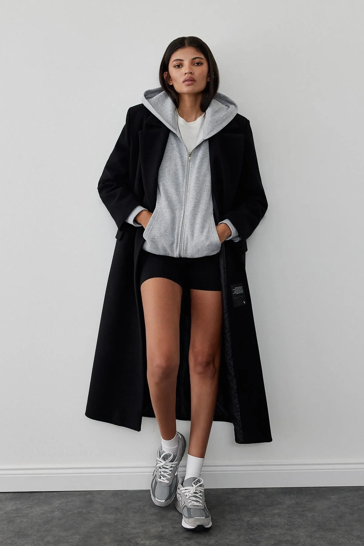 Brown Black Maxi Cashmere Coat