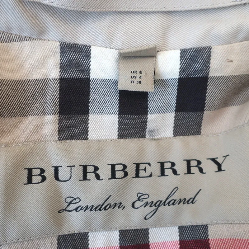 Burberry London Double Breasted Trench Coat Beige with Pink Buttons Size US 4