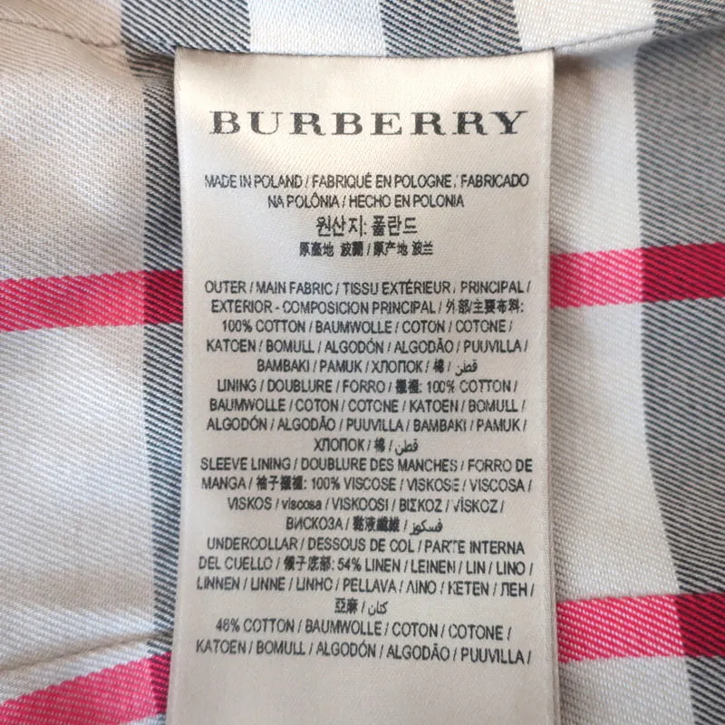 Burberry London Double Breasted Trench Coat Beige with Pink Buttons Size US 4