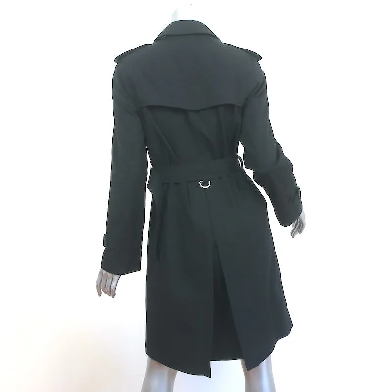 Burberry London Single Breasted Trench Coat Black Cotton-Blend Size US 4