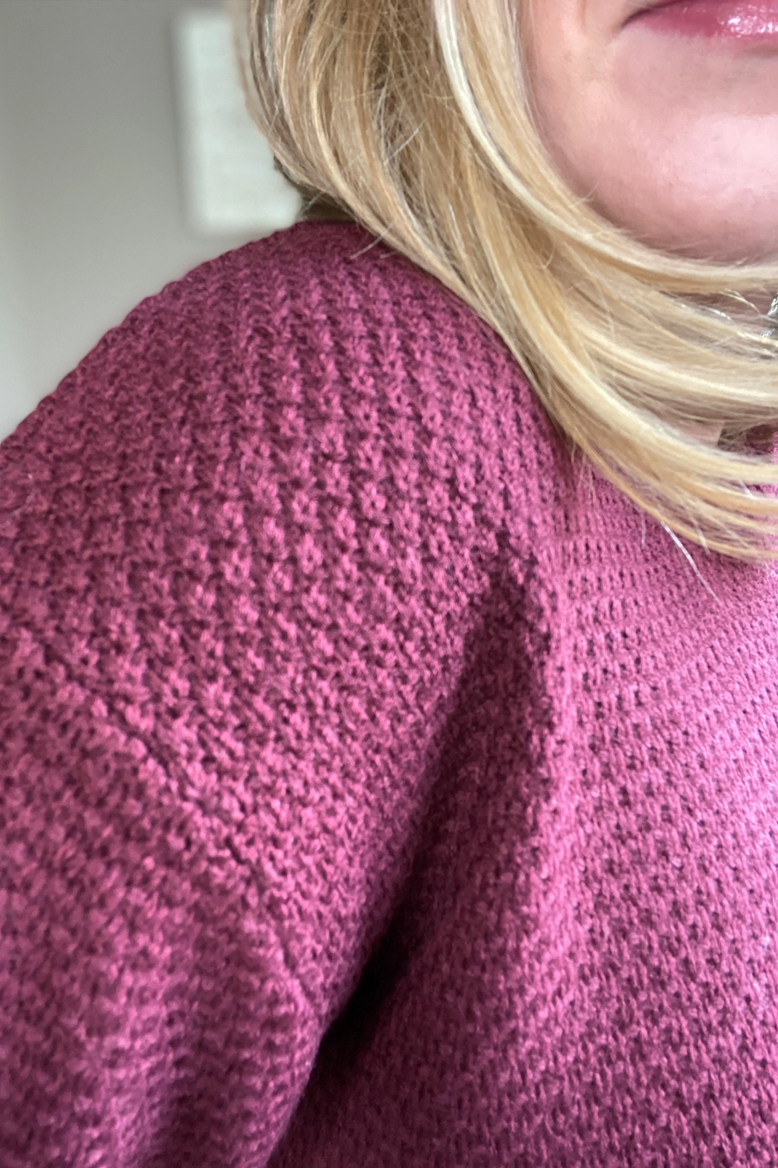 Burgundy Hi-Lo Long Sleeve Sweater