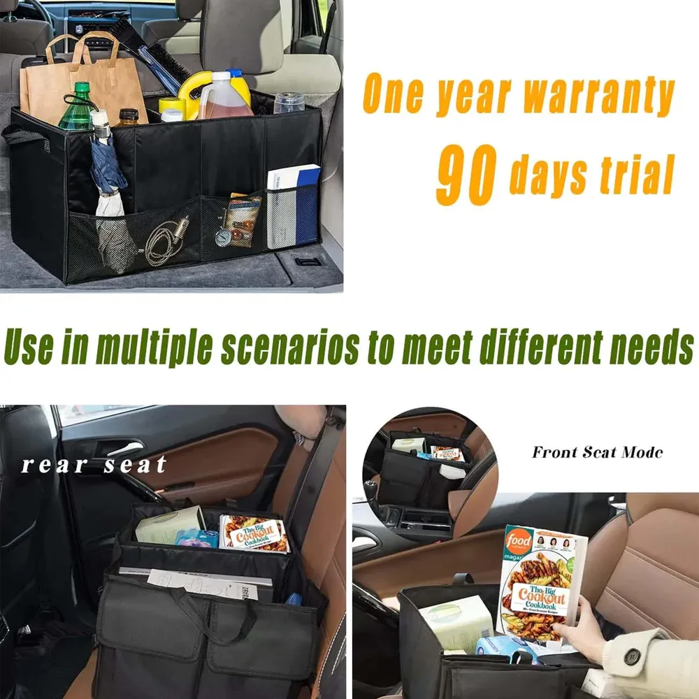 Car Trunk Organizer, Custom-Fit For Car, Foldable Car Trunk Storage Box, Storage Bag, Waterproof, Dust-proof, Stain-Resistant, Car Accessories WARA229