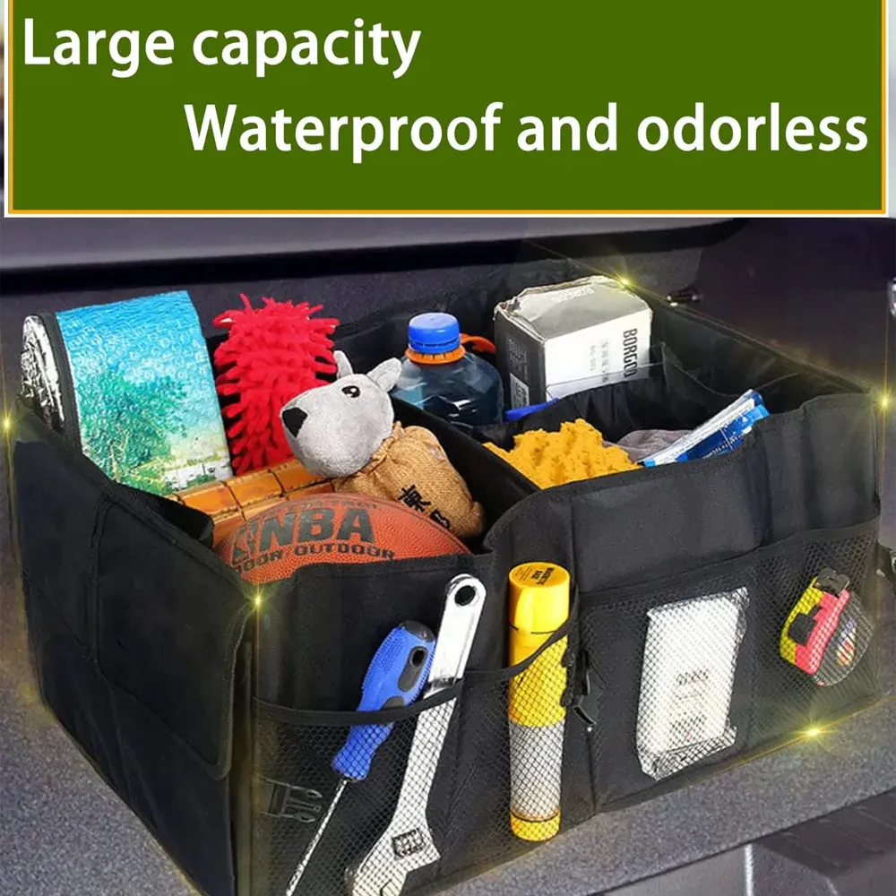Car Trunk Organizer, Custom-Fit For Car, Foldable Car Trunk Storage Box, Storage Bag, Waterproof, Dust-proof, Stain-Resistant, Car Accessories WARA229